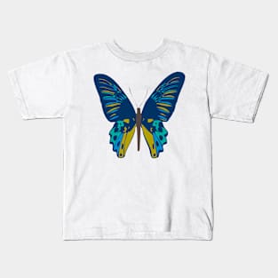 Blue Butterfly Kids T-Shirt